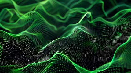 Abstract Green Digital Wave