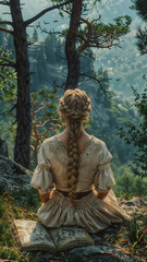 Obraz premium Whispers of the Forest: A Tale Unfolds. Generative AI
