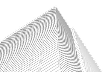 Fototapeta premium Modern office building on white 