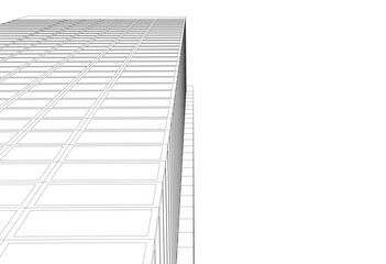 Modern office building on white 