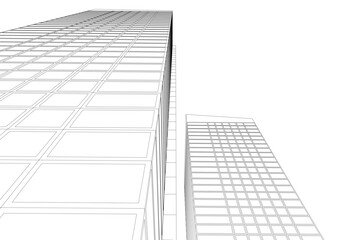 Fototapeta premium Modern office building on white background vector illustration