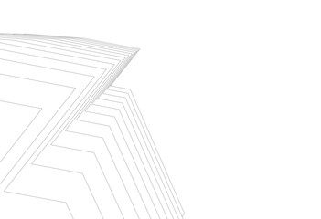 Modern office building on white background vector illustration