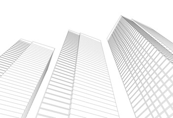 Fototapeta premium Modern office building on white 
