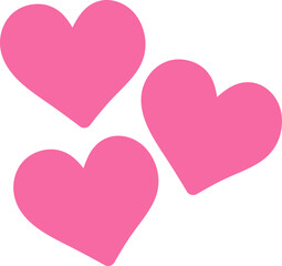 Pink Hearts Doodle Illustration 