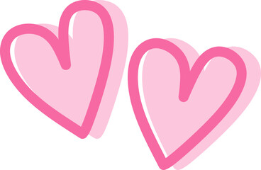 Pink Heart Doodle Illustration 