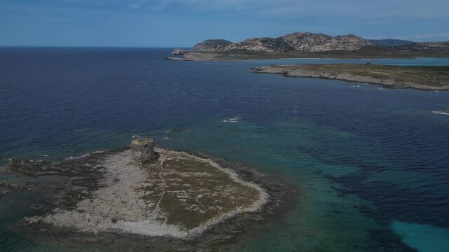 Aerial View of Spaggia La Pelosa Near Stintino, Sardegna