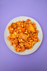 Typical portuguese dish Tripas a moda do porto on plate