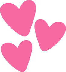 Hearts Drawing Illustration in Pink
