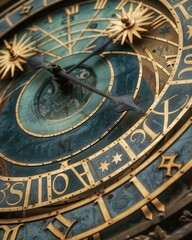 Naklejka premium Closeup of an ornate clock face.