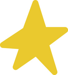Star Doodle, Star Hand Drawn Illustration Golden Yellow