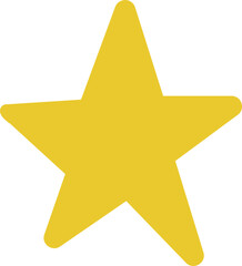 Star Doodle, Star Hand Drawn Illustration Golden Yellow