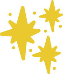 Obraz premium Stars Doodle, Star Hand Drawn Illustration Golden Yellow