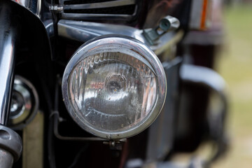 lampa motocykla, okrągła szklana © workszop