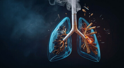 illustration of World No Tobacco Day, anti-smoking lung health services and no smoking