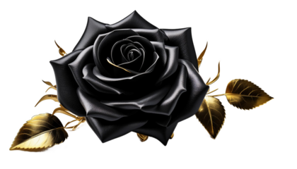 Schwartze Rose mit Golden Detail