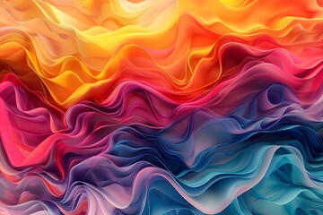 Obraz premium Vibrant Waves of Colorful Abstract Fluid Art
