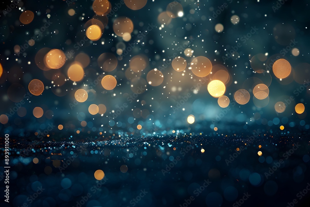 Wall mural a mesmerizing background of softly glowing bokeh lights and sparkling particles creates a dreamy atm