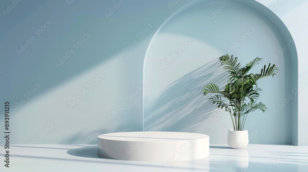 Poster this is a 3d rendering of a simple and elegant product display scene.