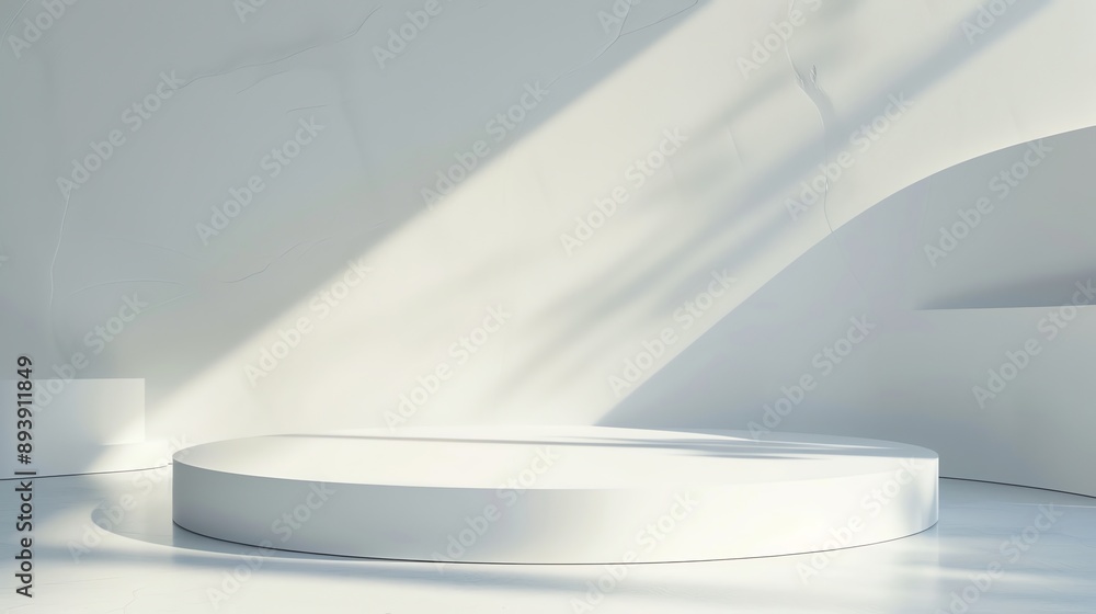 Poster this is a 3d rendering of a simple and elegant product display stage.