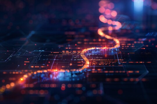 A digital transformation roadmap with key milestones and objectives, highlighting the process of integrating technology into traditional business models, Digital transformation strategy concept - Powered by Adobe