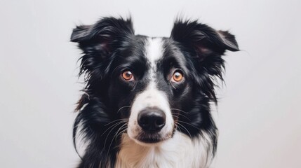 Fototapeta premium Border Collie posing against white backdrop