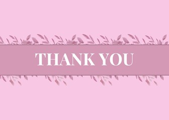 thank you banner pink background with flowers