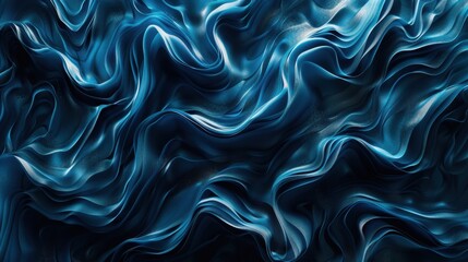 Obraz premium Flowing blue water color design. Creative digital art print.
