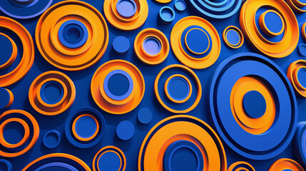Abstract Blue and Orange Circular Pattern ..