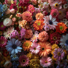 Colorful flower bouquet, floral design in isolated background. generated by AI