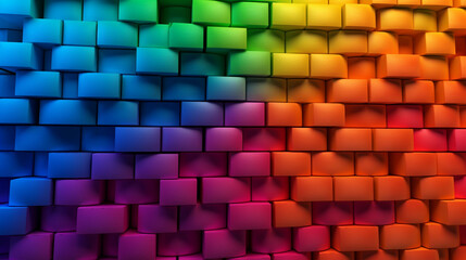 Fototapeta premium rainbow brick wall background