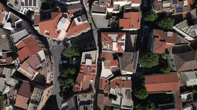 aerial view of Historic Village Of Dorgali In Sardinia, Italy 