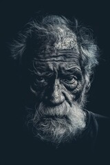Fototapeta premium Portrait of a wise man with a beard. Expression contemplative.