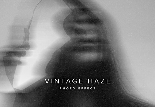Vintage Smudge Image Effect Mockup