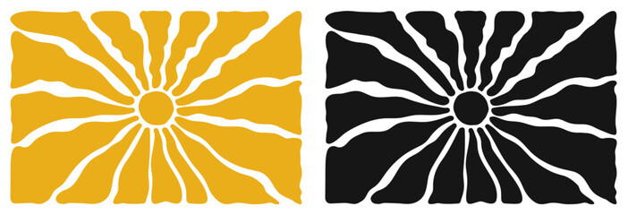 Groovy sun isolated background.