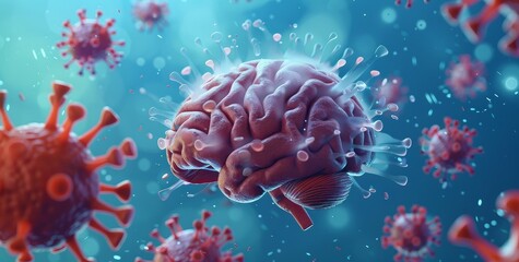 Obraz premium brain virus meningitis 