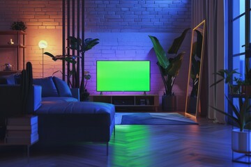 This image showcases a stylish and modern living room interior with contemporary design elements.
