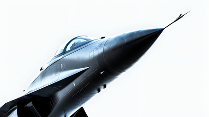 fighter jet, close-up shot, sharp focus on the nose of the plane,