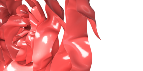 Abstract coral ribbon dancing in the dark