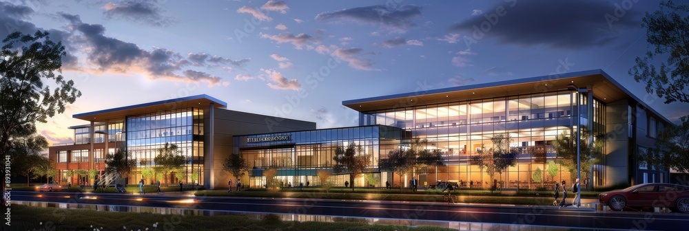 Aufkleber clear visualization of a proposed new building project with detailed architectural plans and design