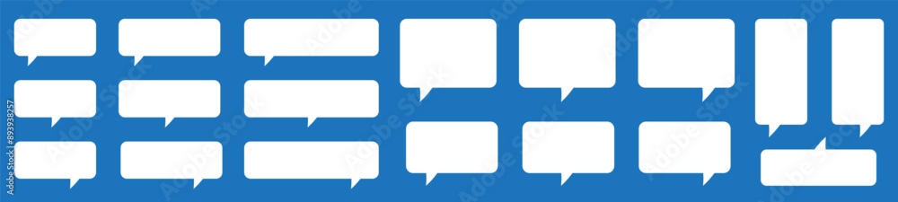 Poster set of speech bubbles. speak bubble text, cartoon chatting box, message box. blank empty speech bubb