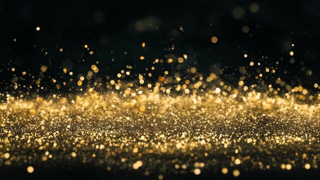 A background of glittering gold dust particles, ideal for adding a touch of sparkle to festive and celebratory projects