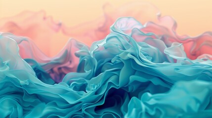 Obraz premium Abstract fluid art with pastel colors blending seamlessly, creating a serene and calming visual experience. Perfect for modern decor and designs.