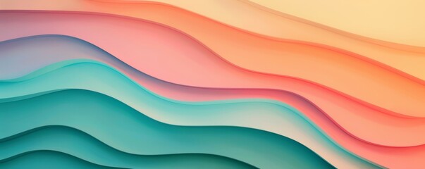 Obraz premium Abstract layered paper art with vibrant gradient colors. Designed for creative backgrounds or artistic projects. Modern and colorful illustration.
