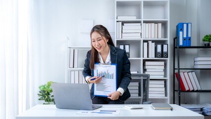 happy success businesswomen working in the office