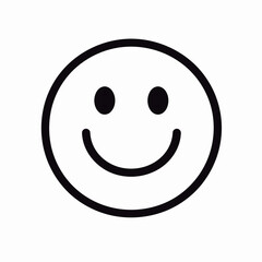 Fototapeta premium Free vector black line facial expression icon symbol message