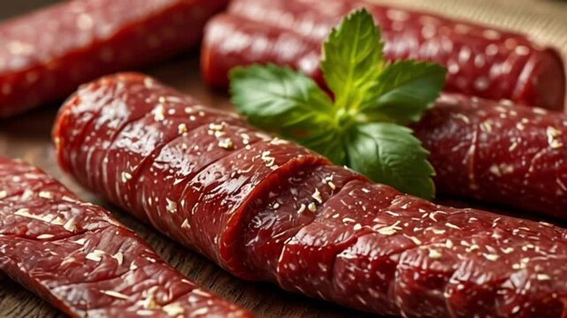 salami slices beautifully served