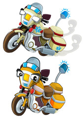 Naklejka premium Cartoon motorcycle riding to the rescue illustration for children