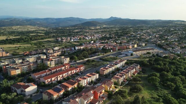 Aerial view of Nuoro, Province of Nuoro, Italy