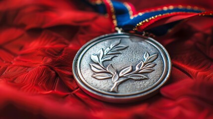 Three medals with Olympic Flag