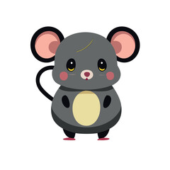 Naklejka premium cute mouse standing - full body